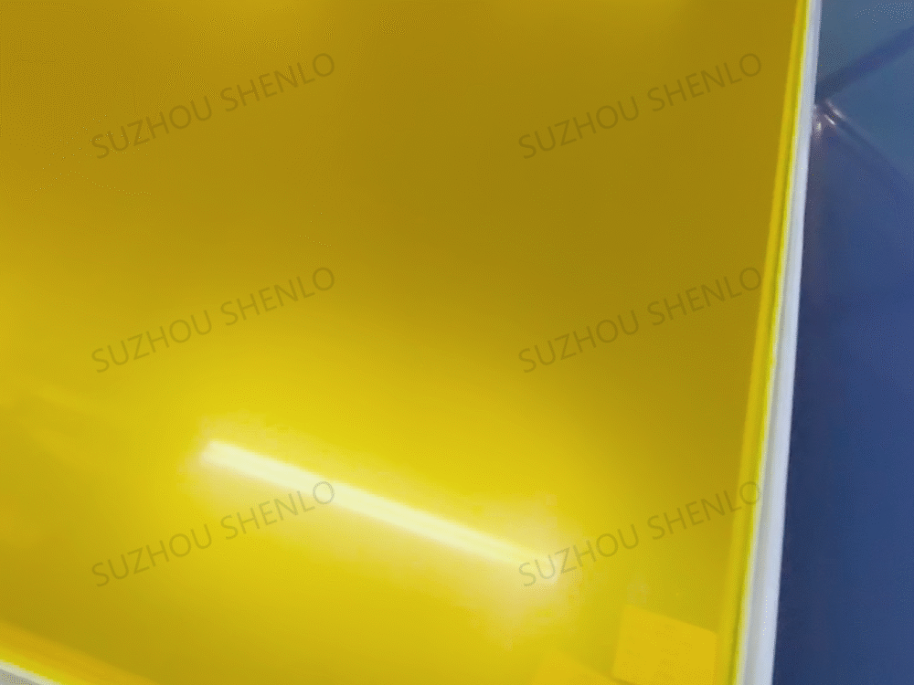 yellow hardened plexiglass sheet