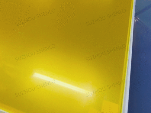 yellow hardened plexiglass sheet