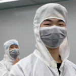 Polycarbonate sheet hardening processing plant employees