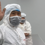 Polycarbonate sheet hardening processing plant employees
