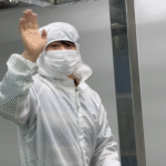 Polycarbonate sheet hardening processing plant employees
