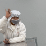 Polycarbonate sheet hardening processing plant employees
